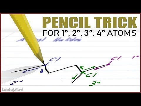 Pencil Trick for Primary, Secondary, Tertiary, & Quaternary Carbon and other Atoms