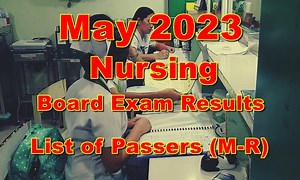 Nursing Board Exam Results May 2023 – List of Passers (M-R)