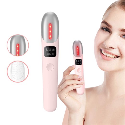 Portable Home Use Rechargeable Eye Massage Pen Hot Compress Vibration Instrument for Dark Circle Removal Beauty Device