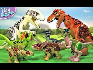 8 AWESOME LEGO DINOSAUR TOYS JURASSIC WORLD for kids - INDOMINUS REX T-REX VELOCIRAPTOR TRICERATOPS