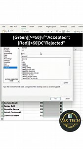 How to use accept and reject symbols in excel 💥💯 #Excel #office #spreadsheets #shorts #Microsoft | DK TECH Computer GYAN