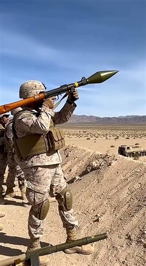 Soldier Training Rocket Launcher in Desert #shortsvideo #military #army #combat #usa #viral #fyp