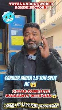 Carrier Midea 1.5 ton 3 star inverter ac | midea split ac | midea ac review