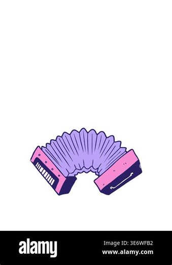 stretching up animation of cartoon accordion Stock Video Footage - Alamy