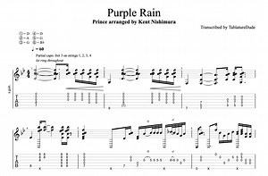 Purple Rain - Kent NIshimura - Guitar Tablature — Tablature Dude - Guitar Transcriptions