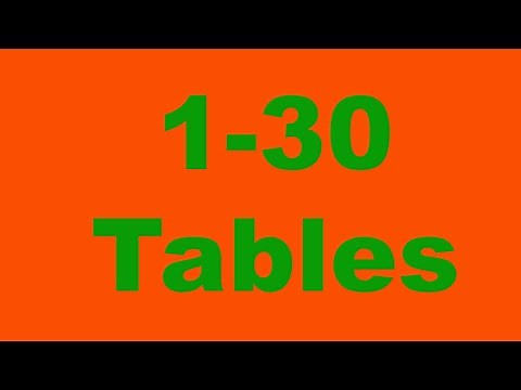 1 to 30 tables
