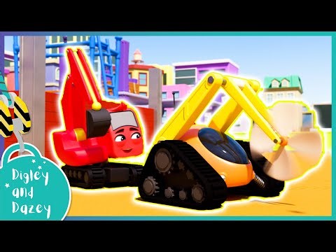 The Robot Digger Meltdown 🚧 🚜 | Digley and Dazey | Kids Construction Truck Cartoons