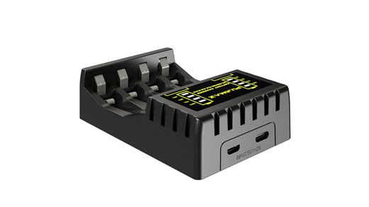 PUJIMAX 4-Slot LED Smart NiMH/NiCd Battery Charger for AA/AAA Batteries Portable for Remote Control Microphone Flashlight & Toy