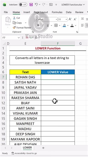 Excel LOWER Formula | Convert Text to Lowercase in Seconds #ytshorts