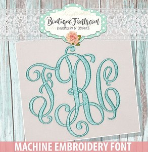 Heirloom Monogram Embroidery Font Set - Instant Download - Etsy