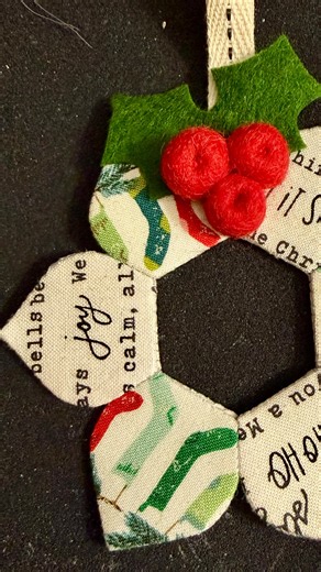 Nic 🪡 Patchwork + Quilt Designer 🧵 Hand piecing + applique on Instagram: "Confession. This is not one of my best videos 😬🥰 But you still get the info. So we’re running with it. One of the three English paper pieced ornaments has curves. Don’t be scared. They’re super easy to glue baste and the papers are staying in they’re even easier to sew. This EPP ornament comes together the fastest of the three designs. It’s kinda my favourite out of the three! This pattern will be available next week s