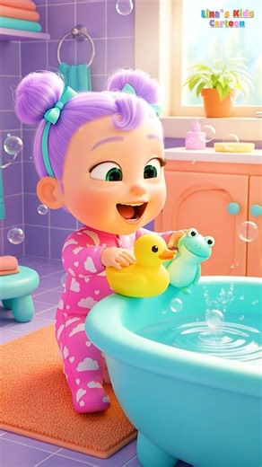 Kids Animation: Baby Bath Song 🛁🫧 | Bubbles & Bath Toys #Shorts