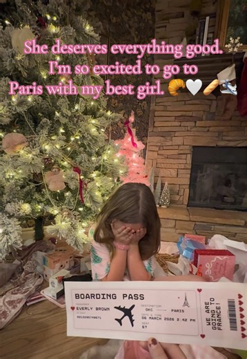 I am so grateful to be in the position to do this for her. She’s the sweetest girl in the whole world and I can’t believe I get to explore it with her. 🥹 If anyone has any recommendations for Paris and London- let us know! 💘💘💘 #christmas #surprise #paris #london #travel