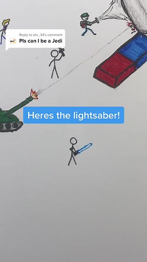 Hand-Drawn Jedi Adventures with Stick Figures