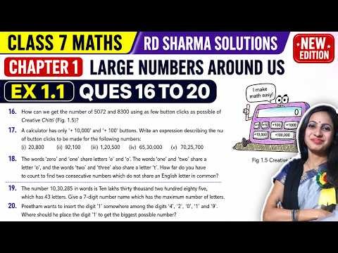 Class 7 Maths Rd Sharma Solutions | Ex 1.1 Question 16 to 20 | Chapter 1 Large Numbers Around Us