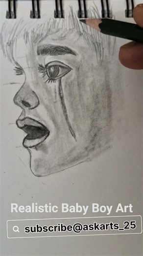 Drawing a Realistic Baby portrait #drawing #art #pencilart #drawingtutorial #askarts_25 #ytshorts