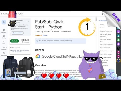 Pub/Sub: Qwik Start - Python #2025 | #GSP094 |#qwiklabs |#Solution