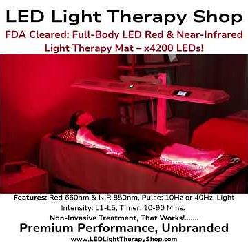 FDA – Full Body LED Red 660 Near Infrared 850 Pulse 10Hz 40Hz Timer 10 90 mins Light Therapy Mat