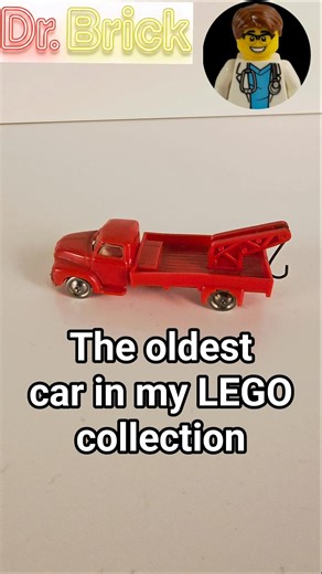 The oldest car in my LEGO collection - a vintage tow truck from the 50's