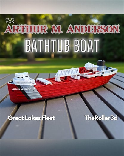 Arthur M. Anderson Bathtub Boat, Floating Great Lakes Freighter Model Ship, Stocking Stuffer - Etsy UK