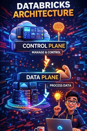 Explain the control plane vs. data plane architecture in Azure Databricks.