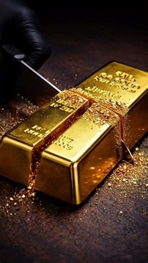 Cutting Solid Gold ASMR 💰🔪 | Luxury ASMR