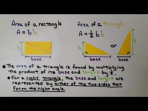 6th Grade Math 13.2a, Finding the Area of a Triangle