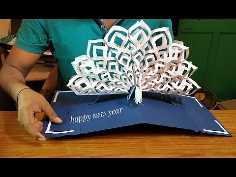 Peacock pop-up card | How to make Pop Up Card DIY Tutorial