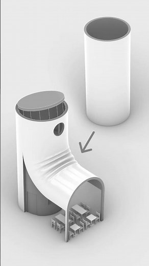 Rhino Tutorial | Cylinder Cafe - #rhino3d #rhinoceros3d #architecture