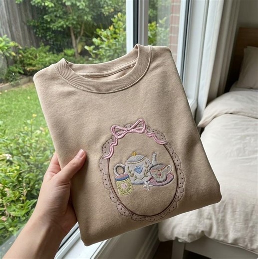 Cup Embroidery Design. Floral Teacup Machine Embroidery Pattern: Instant Download. 5 Sizes - Etsy