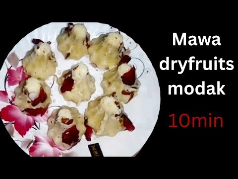 Mawa dryfruits Modak Recipe👌Instant Khoya dryfruits Modak| Ganesh Chaturthi Special👌niishakiitchen