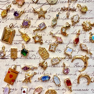 Antique 18K Gold Plated Charm Pendants – Dainty Pendants for DIY Jewelry Making | Necklace, Bracelet & Earring Supplies, Colorful Charms - Etsy