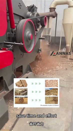 Wood shredder machine processes raw materials of different materials #woodchippermachine