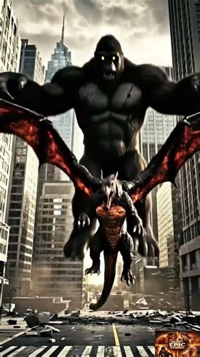 Giant Dragon vs Kong Titan | Epic Monster Battle Destroying the City (Cinematic)