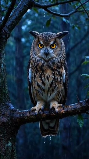 Silent Night Hunter | Great Horned Owl Calling in the Dark Forest 🦉🌙
