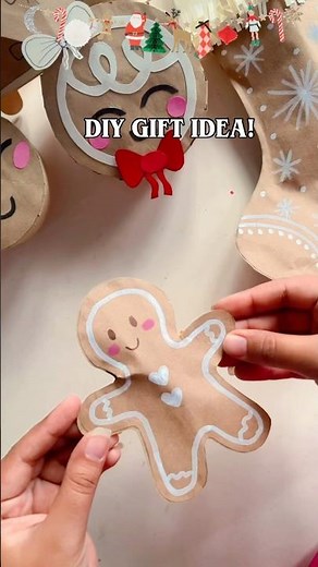 DIY Gingerbread Man Tear & Reveal Card 🍪🎄 Secret Christmas Message Idea! #shorts