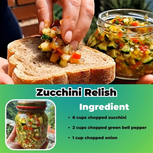 Zucchini Relish Ingredients: 6 cups chopped zucchini (approximately 3 medium-large) 2 cups chopped green bell pepper ... | Thriving Recipes