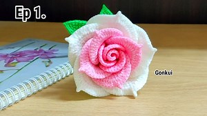 1K views · 83 reactions | Full video Ep1. White PetalsCrochet Rose Flower Tutorial step by step | Crochet flower bouquet #gonkuicrochet #crochetflower #fbpage #crochettutorial | Gonkui Crochet & Chapa crochet craft | Facebook