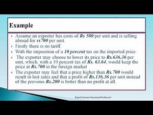 Optimum Tariff Theory and meaning of tariff