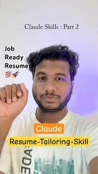 Writes Your Job Ready Resume Just Giving Job Descriptions 🚀 Using Claude 🔥