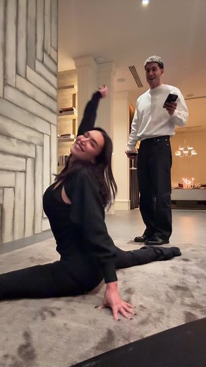 Happy Friendsgiving Partner Stretching with Stassie