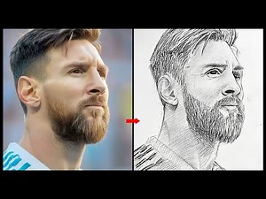 Instructions for drawing Leo Messi's face quickly - accurately - beautifully using the Loomis method