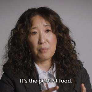 43K views · 410 reactions | Thoughts? What do mung bean pancakes, flying, and journalists have in common? Sandra Oh!  The Chair star answers all of our burning questions in this hilarious interview. | Netflix | Facebook