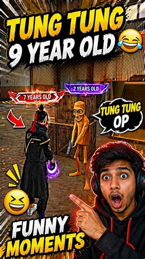 🔥TUNG TUNG 9 YEAR OLD 🤣 | Funniest Free Fire Moments Ever 😂🔥 #shorts