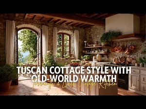 Terracotta & Linen Vintage Kitchen Tuscan Cottage Style with Old World Warmth