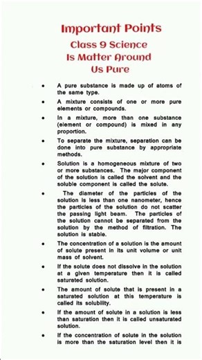 Class 9 Science Chapter 2 | Is Matter Surroundings us pure summary#youtubeshorts#ncer#ytshorts#viral