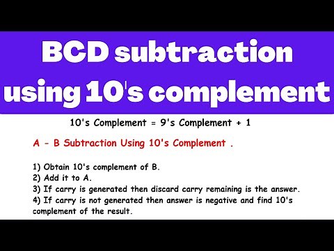 BCD subtraction using 10's complement | Electrical Engineering