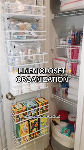 **All linked in my Amazon Storefront (in my bio) under “Linen Closet” We’re officially getting organized in 2026!💃🪩 Starting with the best use of those tiny linen closets! #linencloset #smallspaceorganization #linenclosetorganization #amazonfinds #smallclosetorganization organizedhome organizedcloset