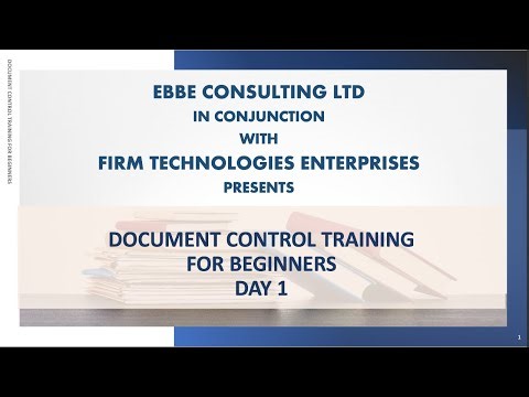 DAY 1 - DOCUMENT CONTROL TRAINING FOR BEGINNERS