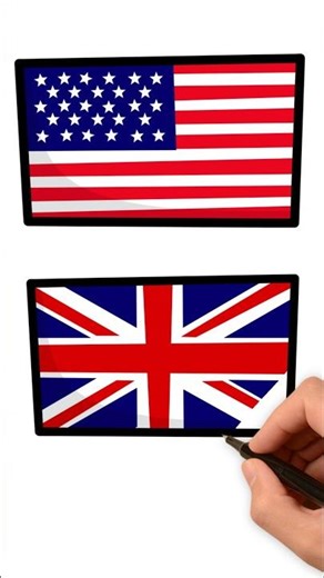 How to Draw USA 🇺🇸 and UK 🇬🇧 Flags Perfectly ✍️✨ #art #drawing #artist #shorts